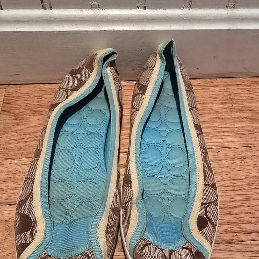 Women's Brown and Blue Slip-On Shoes Coach